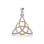 The Divine Power of the Triquetra ~ Sterling Three Tone Pendant