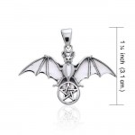 Bat Resting in the Sacred  Pentacle ~ Sterling Silver Pendant Jewelry
