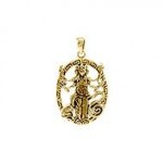 Hecate Goddess Solid Gold Pendant
