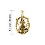 Hecate Goddess Solid Gold Pendant