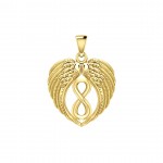 Feel the Tranquil in Angels Wings Solid Gold Pendant with Infinity
