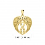Feel the Tranquil in Angels Wings Solid Gold Pendant with Infinity