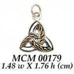 Awe-inspired by the Holy Trinity ~ Celtic Knotwork Trinity Sterling Silver Pendant Jewelry with 18k Gold accent