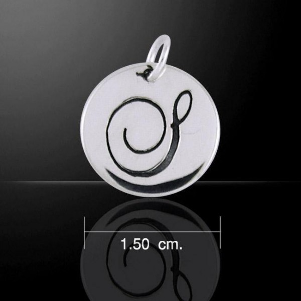 Letter S Silver Disc Charm