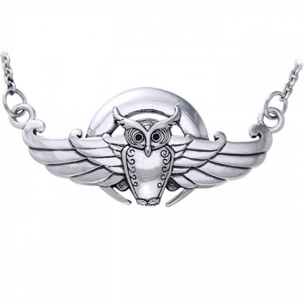 Longtime reverence~ Sterling Silver Celtic Owl Necklace Jewelry