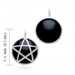 Dimensional Magick ~  Sterling Silver Pentacle and Inlaid Stone Pendant
