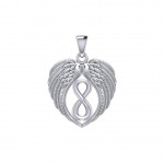 Feel the Tranquil in Angels Wings Silver Pendant with Infinity