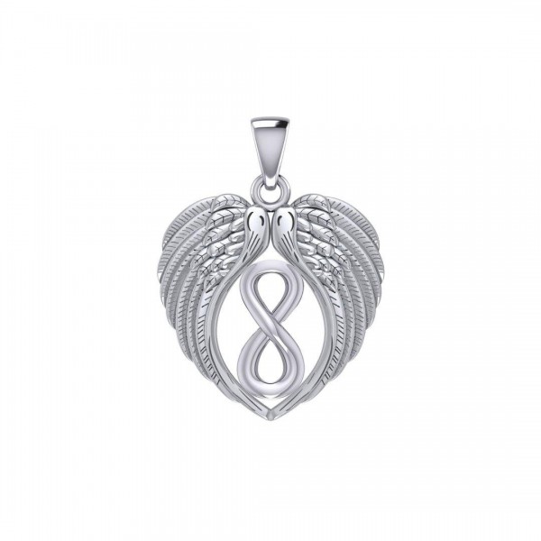 Feel the Tranquil in Angels Wings Silver Pendant with Infinity