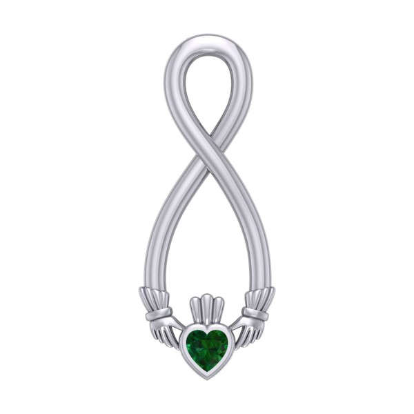 Irish Claddagh Infinity Silver Pendant