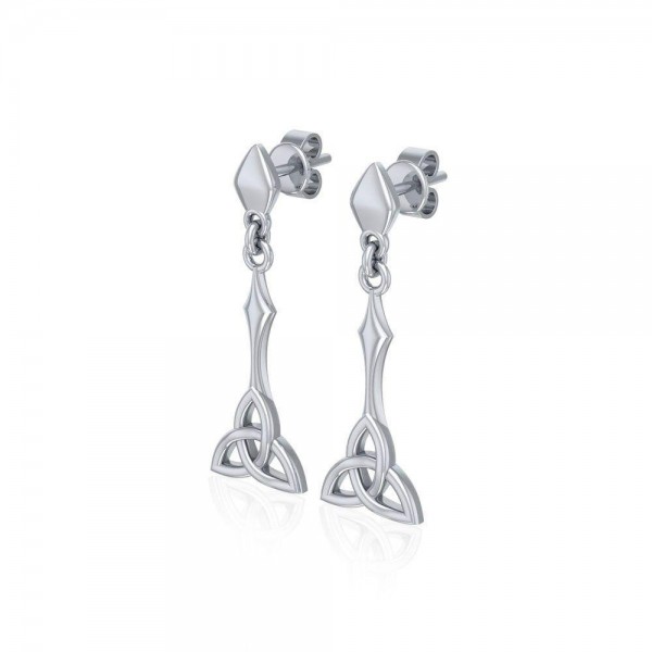 Celtic Trinity Knot Silver Post Earrings