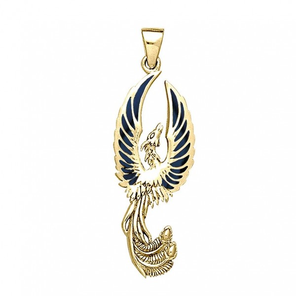 Alighting breakthrough of the Mythical Phoenix Solid Gold  Pendant