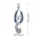 Alighting breakthrough of the Mythical Phoenix Silver and Gold Pendant