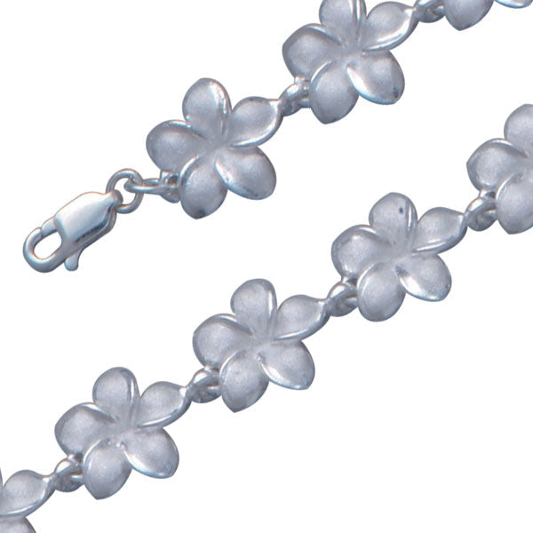 Plumeria - Hawaii National Flower Silver `8:Bracelet