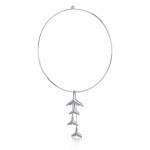 Dangling Silver Whale Tails Fashion Necklace