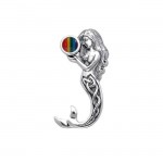 Gentle melody of the Celtic Mermaid Under the Sea ~ Sterling Silver Jewelry Pendant with Gemstone