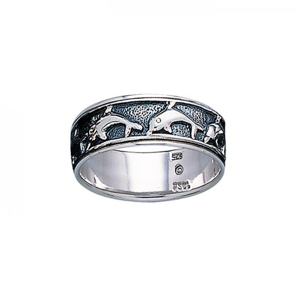 Bague Silver Dolphin Spinner