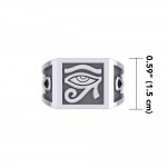 L’œil d’Horus et Ankh Silver Signet Men Ring