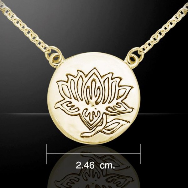 Plaque de vermeil Lotus sur collier en argent par Amy Zerner