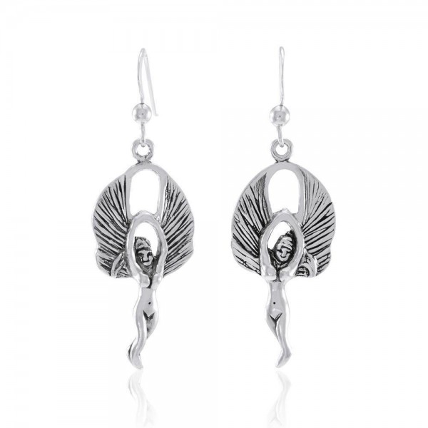 Flying Angel Sterling Silver Earrings