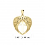Feel the Tranquil in Angels Wings Solid Gold Pendant with Cross