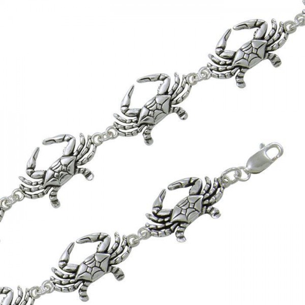 Crab Link Silver Bracelet
