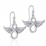 Boucles d’oreilles en argent Angel Wings et Infinity Symbol