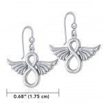 Angel Wings and Infinity Symbol Silver Earrings