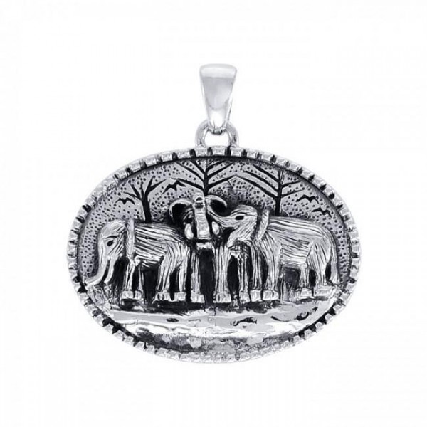An incredible gift of steadfast ~ Sterling Silver Elephant Pendant Jewelry