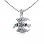 Behind the Mystery of the Mythical Raven Silver Jewelry Pendant with Gemstone