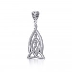 Celtic Father-Mother-Child Family A Born For Eternity Triquetra or Trinity Knot Silver Pendant
