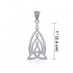 Celtic Father-Mother-Child Family A Born For Eternity Triquetra or Trinity Knot Silver Pendant