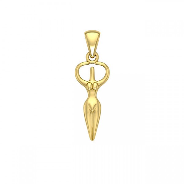Nile River Goddess Solid Gold Pendant