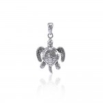 Sea Turtle of Good Luck ~ Sterling Silver Pendant Jewelry