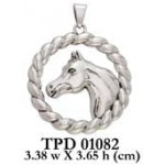 Le courageux cheval arabe ~ Bijoux en tresse en corde en argent sterling