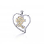 Love Feng Shui Heart Silver and Gold Pendant