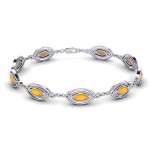Celtic Knotwork with Choice of Gemstones Silver Bracelet