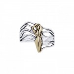 Dancing Goddess Gold Accent Silver Ring