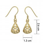 Celtic Knotwork Solid Gold Triquetra Filigree Earrings
