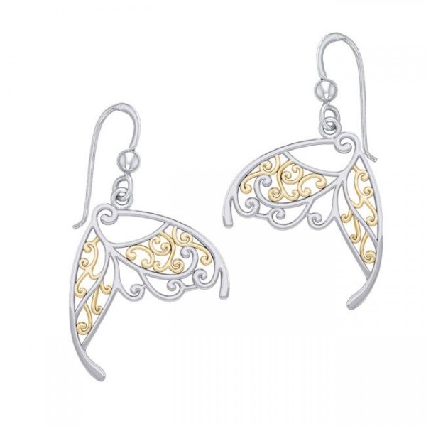 Butterfly Wing Silver and Gold Earrings