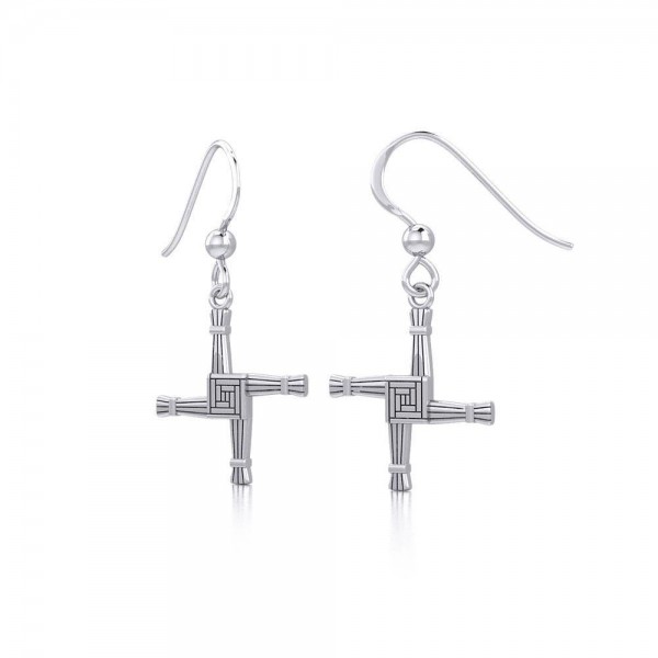 Saint Brigids Cross Silver Earrings
