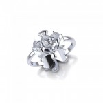 Double the royal symbolism in Shamrock and Thistle Sterling Silver Ring