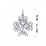 Celtic Knotwork Shamrock Silver Charm
