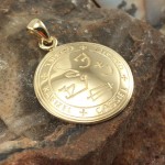 Sigil of the Archangel Cassiel Solid Gold Small Pendant