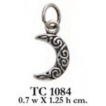 TC1084 Celtic Spiral Crescent Moon Charm