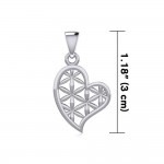 Silver Heart with Flower of Life Pendant