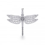 The Celtic Dragonfly with Om Symbol Silver Pendant