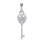 Celtic Trinity Goddess Spiritual Enchantment Key Silver Pendant