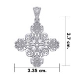 Modern Celtic Knotwork Cross Silver Pendant