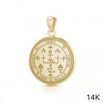 Sigil of the Archangel Uriel Small Solid Gold Pendant