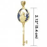 Phoenix Spiritual Enchantment Key Solid Gold Pendant